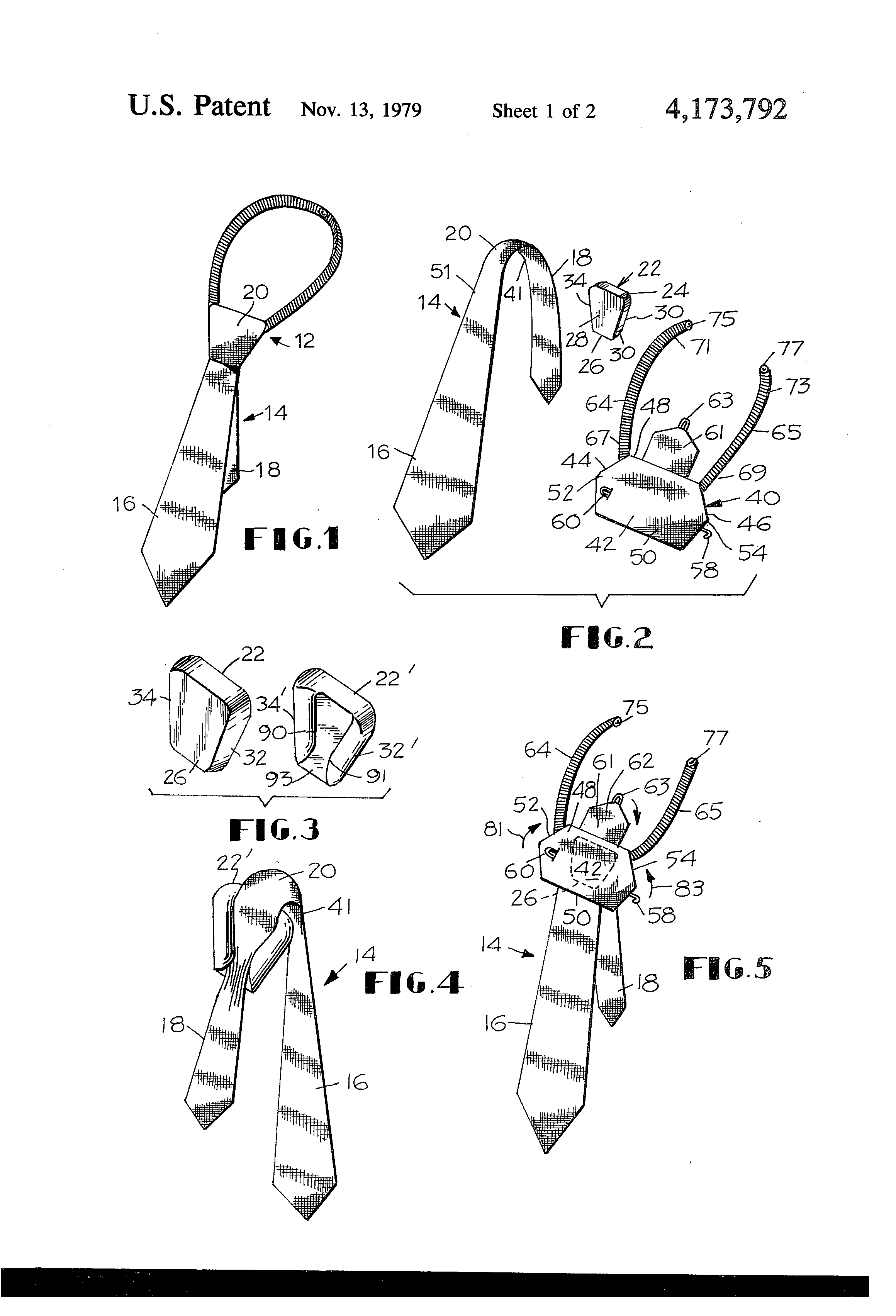 Today’s Patent – ADJUSTABLE LENGTH SIMULATED KNOTTED NECKTIE COMBINATION