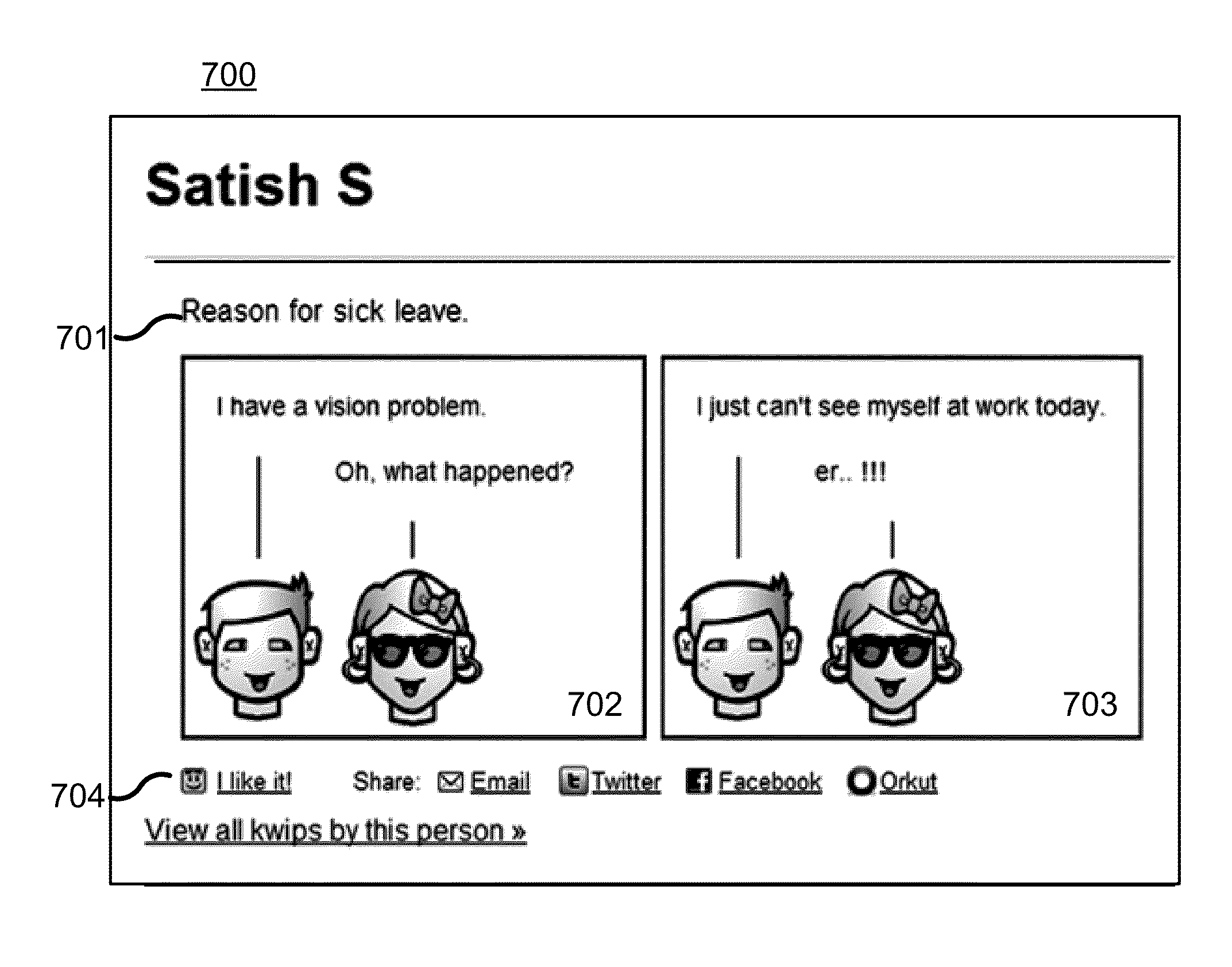 Today’s Patent- Self-creation of comic strips in social networks and other communications