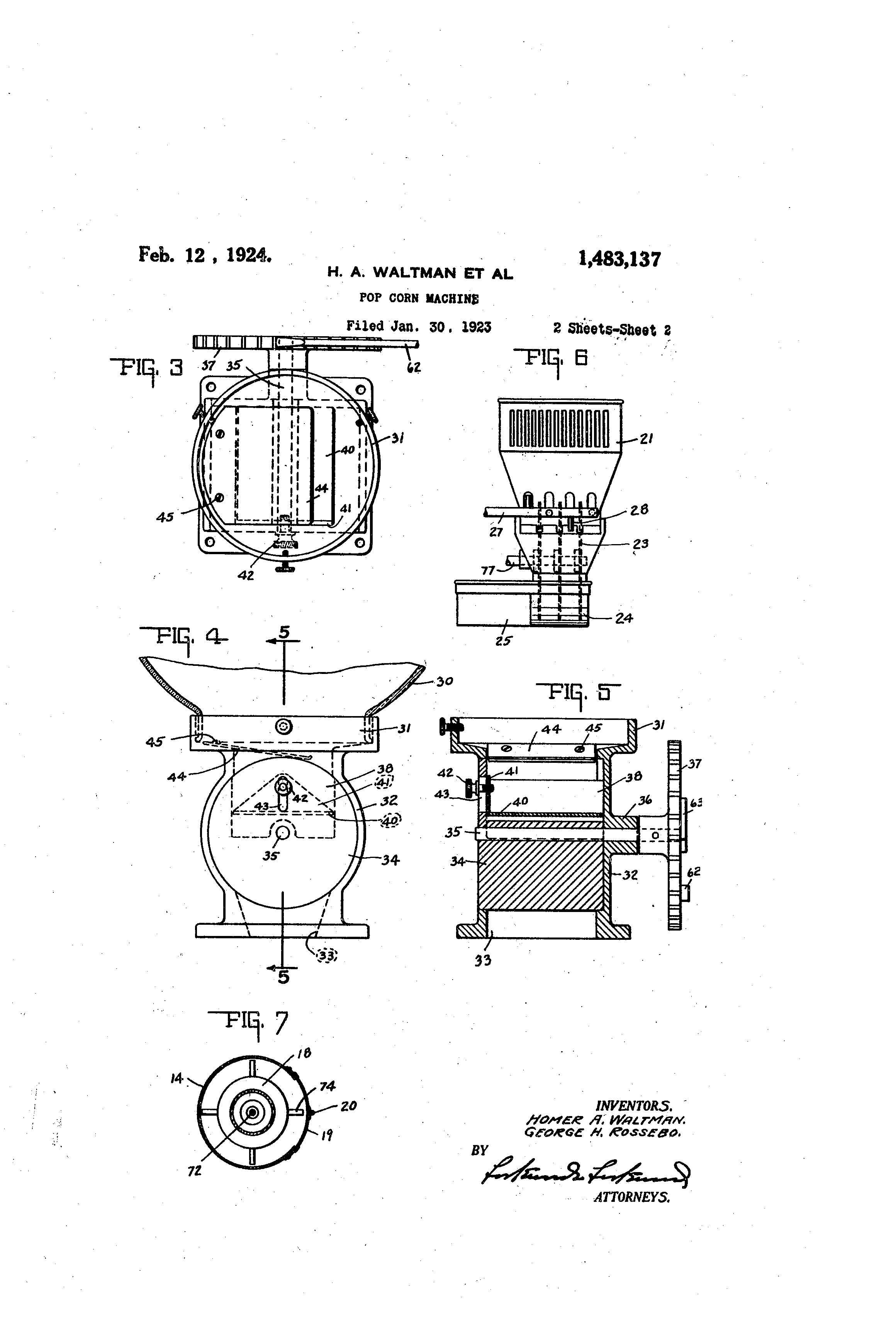Today’s Patent- Popcorn Machine