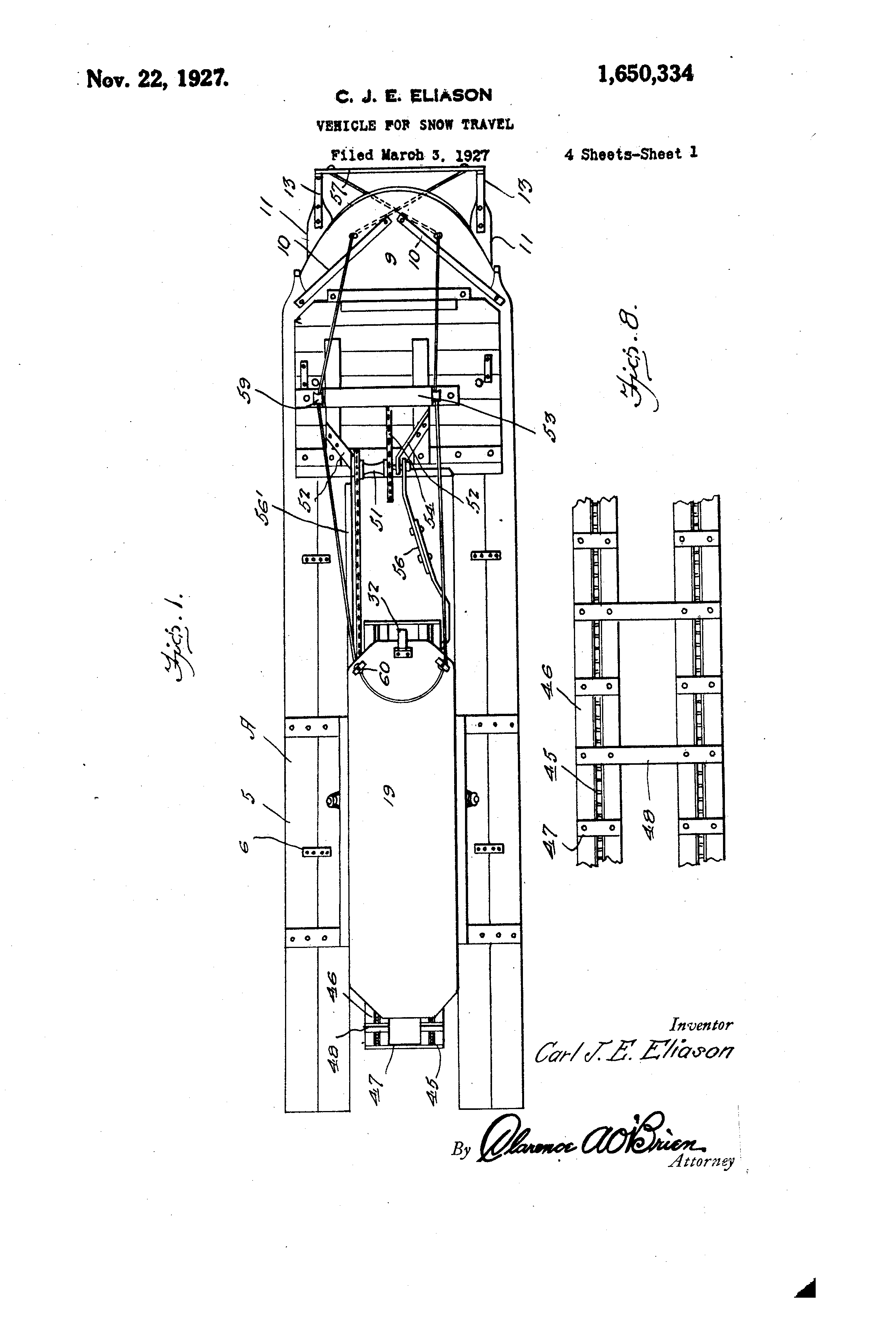 Today’s Patent- Vehicle for snow travel