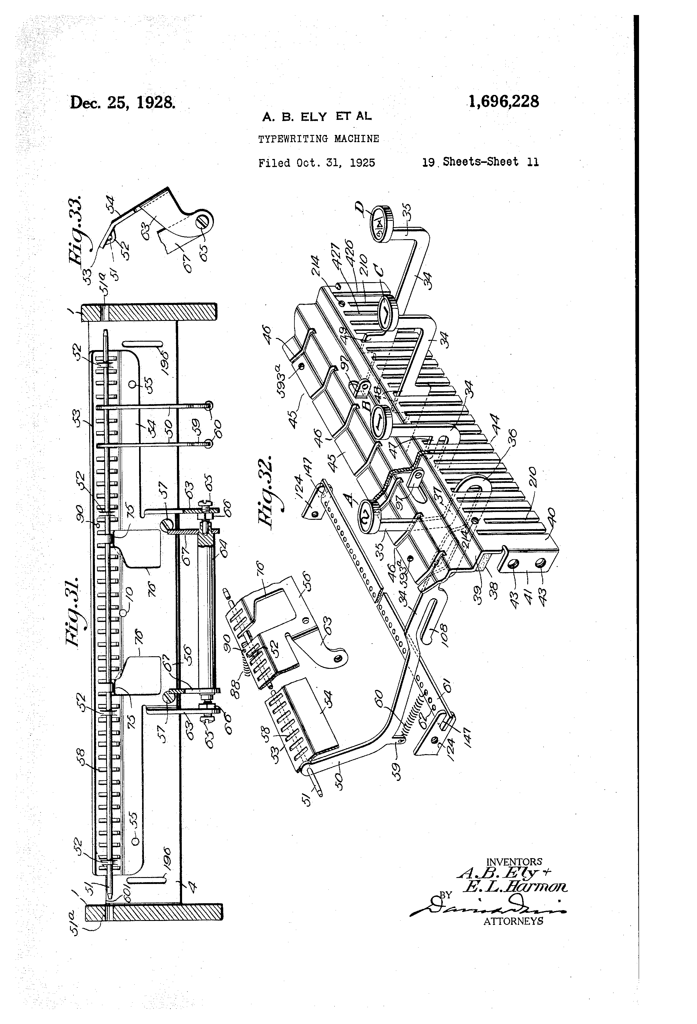 Today’s Patent- Typewriting machine