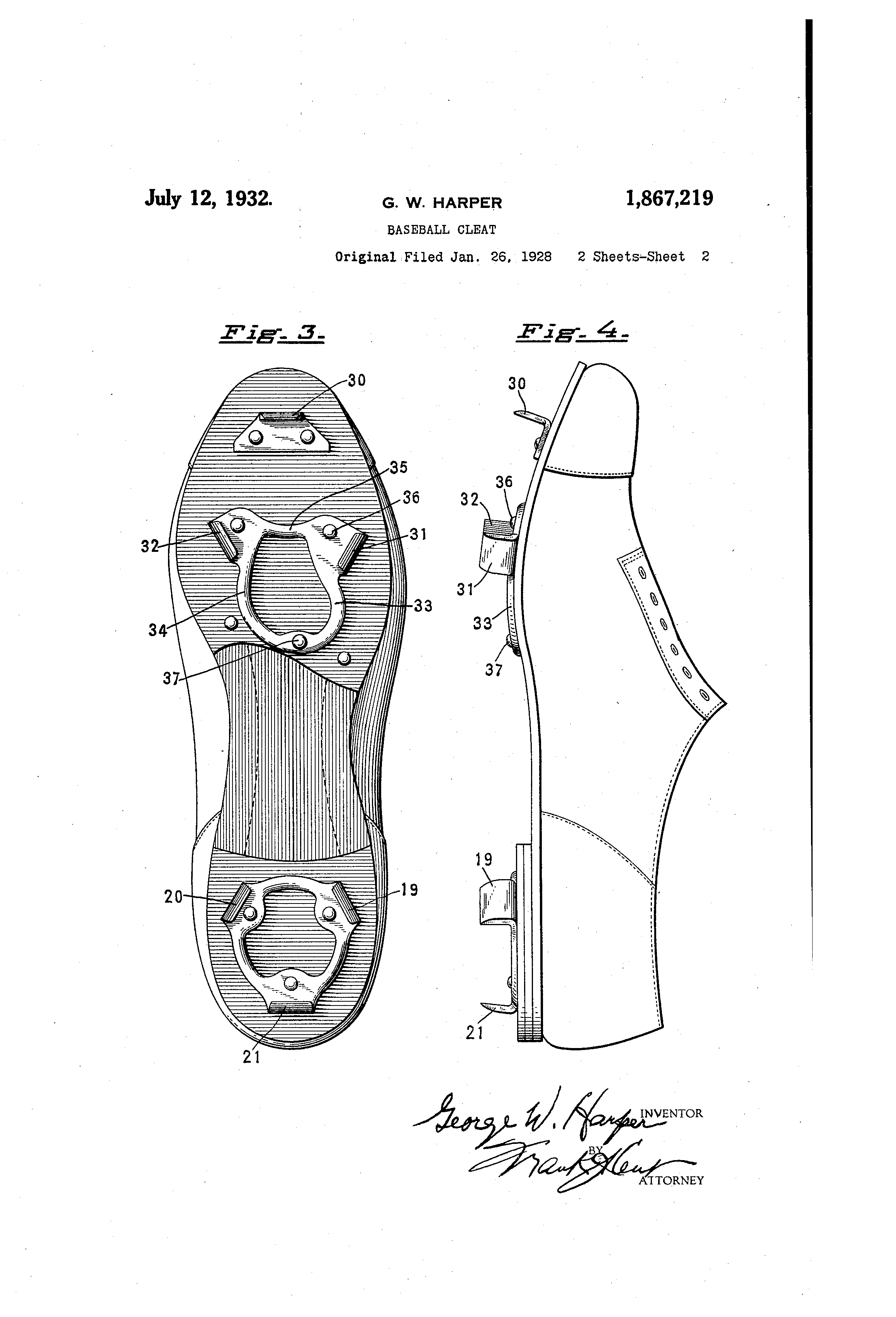 Today’s Patent- BASEBALL CLEAT