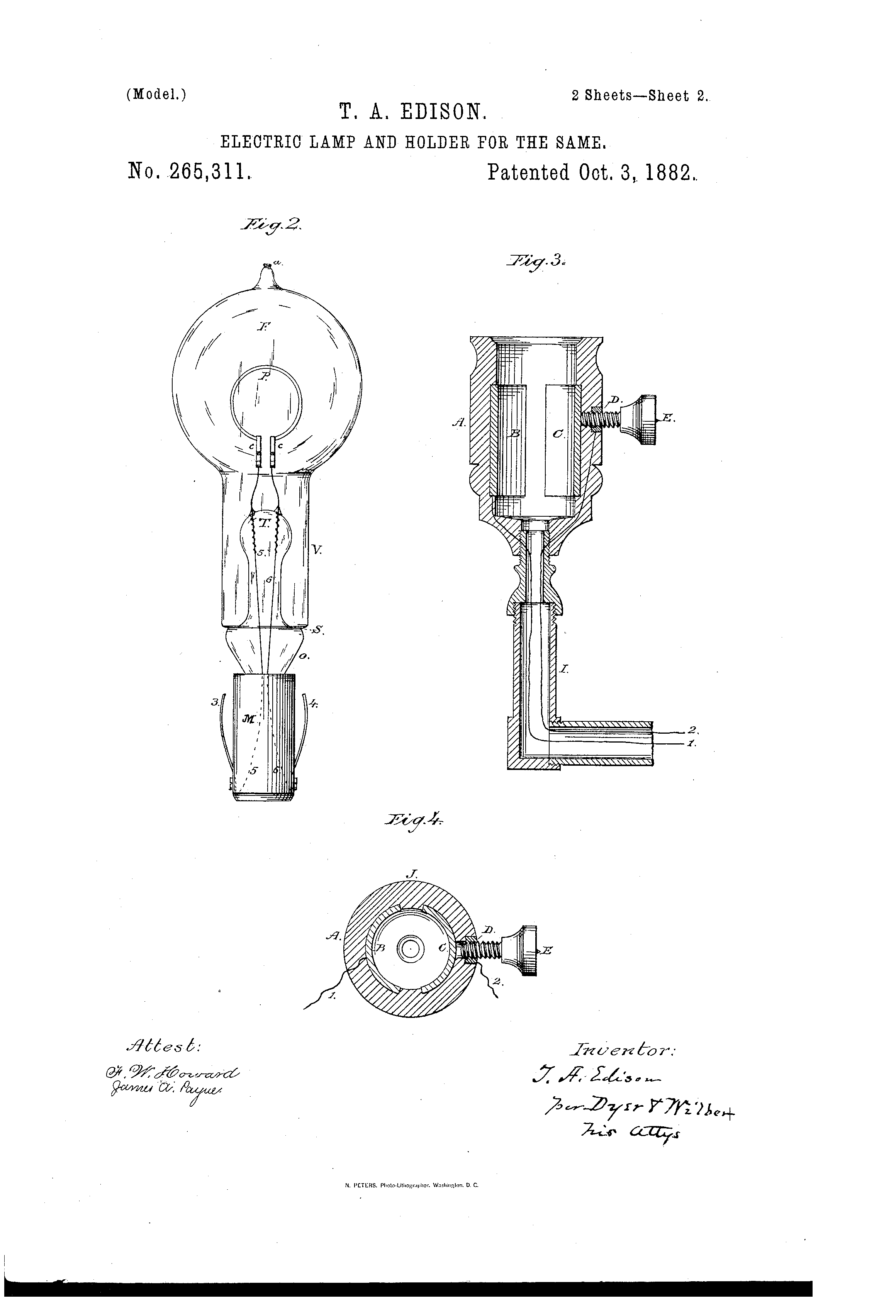 Today’s Patent- ELECTRIC LAMP AND HOLDER FOR THE SAME