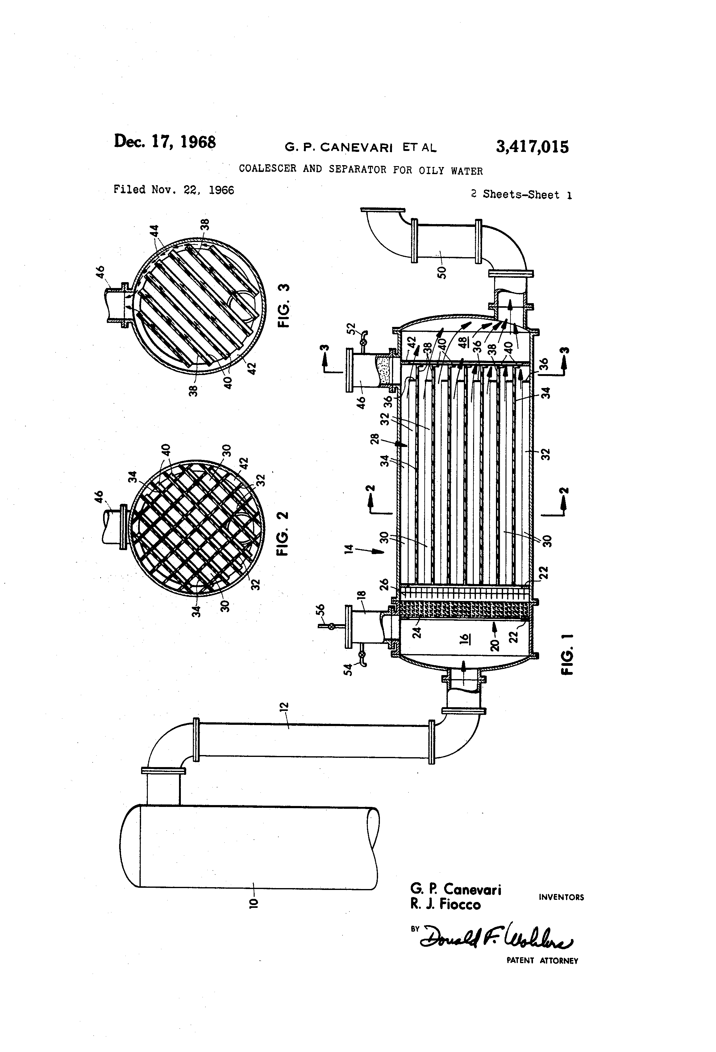 Today’s Patent- Coalescer and separator for oily water