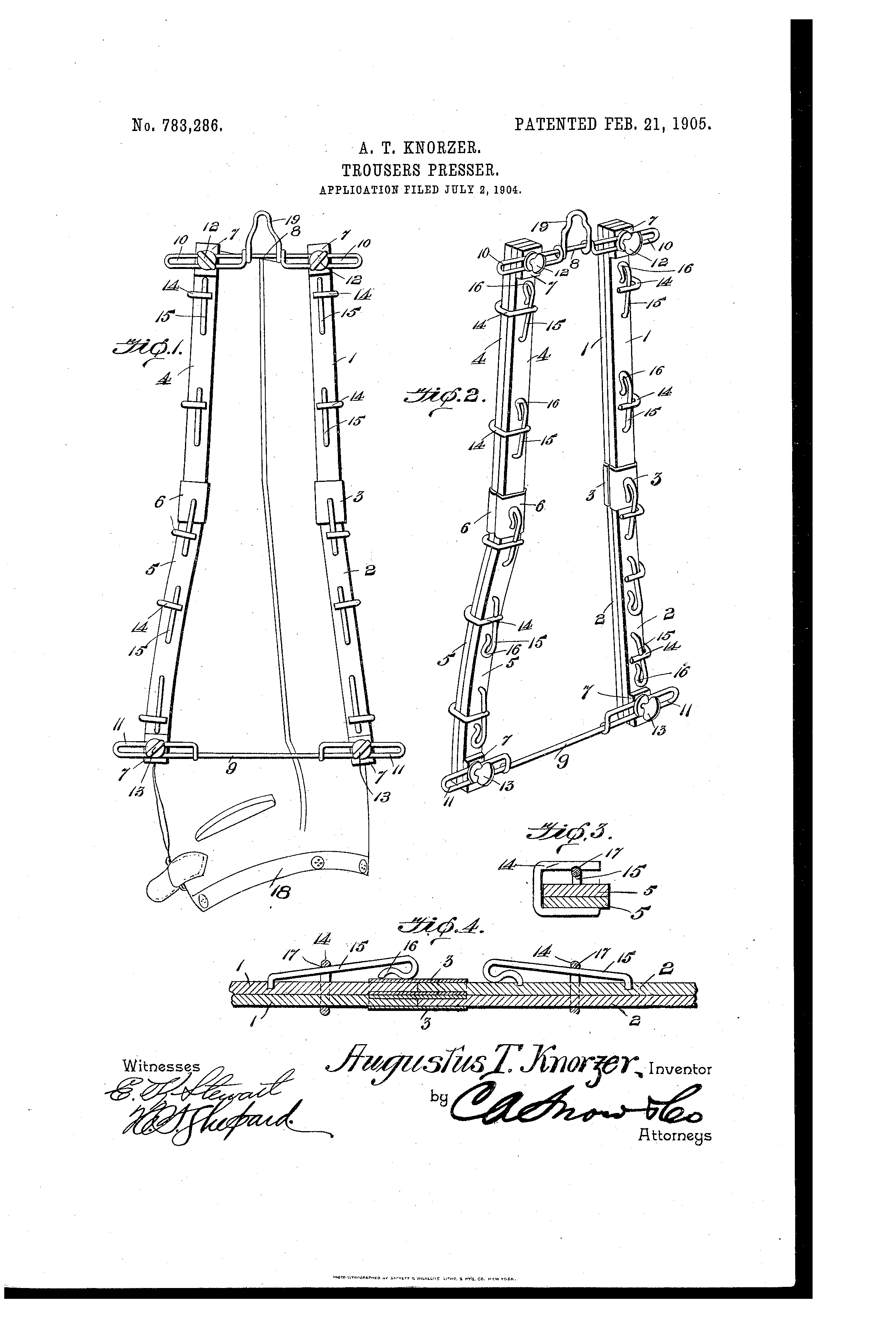 Today’s Patent- Trouser Presser