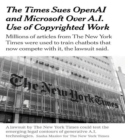 Times Sues OpenAI and Microsoft Over A.I.